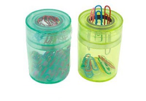 Round Shape Magnetic Paper Clip Dispenser or Clip Holder