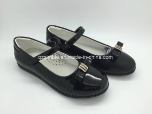 Patant PU Black Studenst Shoes School Shoes with Soft Outsole